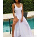 JUNBOON Women's Plus Size Spaghetti Strap Cover Up Backless Beach Wrap Long Dress 8596white B07Q3GCX31